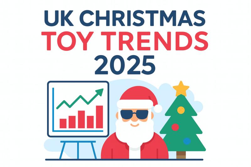 Illustration representing the UK Christmas Toy Trends 2025 report, highlighting data insights, predictions and key shifts in UK