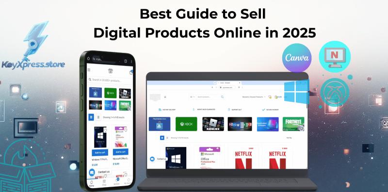 Cover image of the free guide on how to start selling digital products online in 2025.