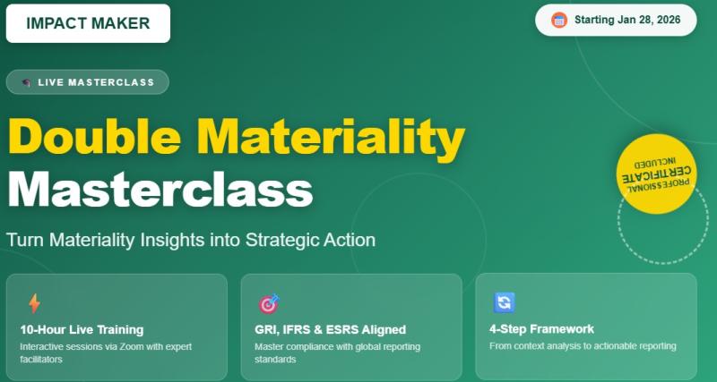 Impact Maker's Double Materiality Masterclass on January 28, 2026: Advance Your ESG Skills