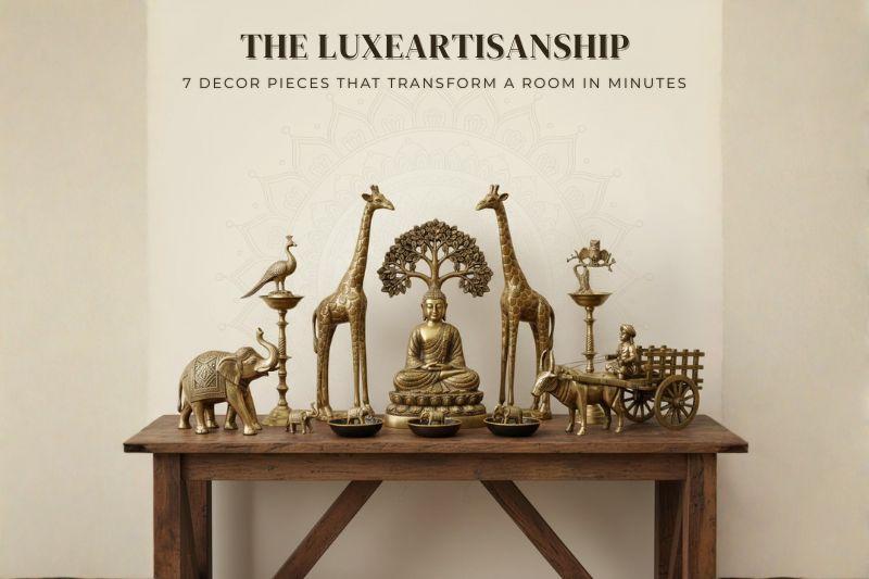 Transform your space in minutes with Luxeartisanship's handcrafted brass decor-elegance, style, and artistry at your fingertips.