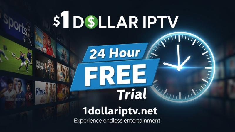 Try 1 Dollar IPTV's new 24-hour IPTV free trial. Access 30,000+ channels with fast, stable streaming on all devices.
