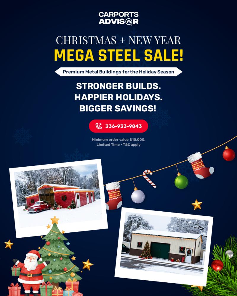Carports Advisor Unveils Christmas & New Year Metal Building