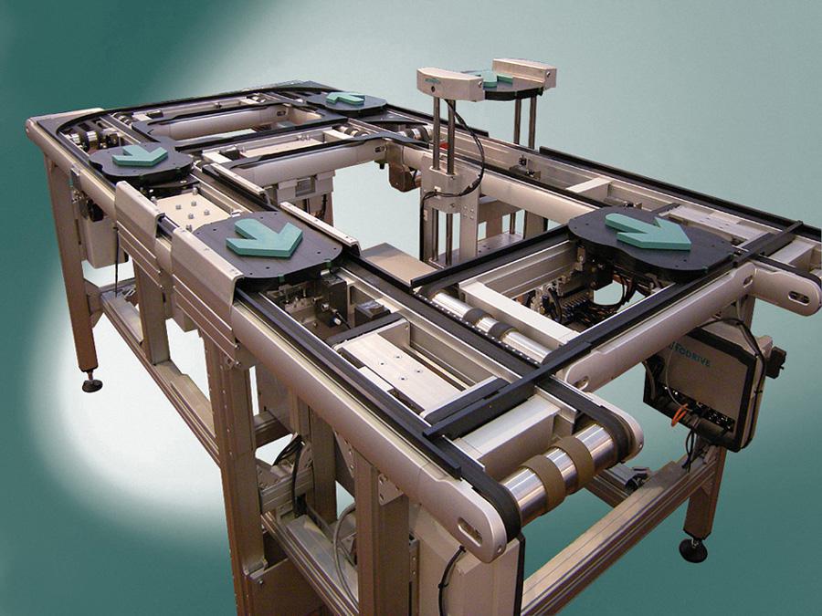 The double belts of the new transport system LTplus are driven by integrated drives with 60 mm diameter.