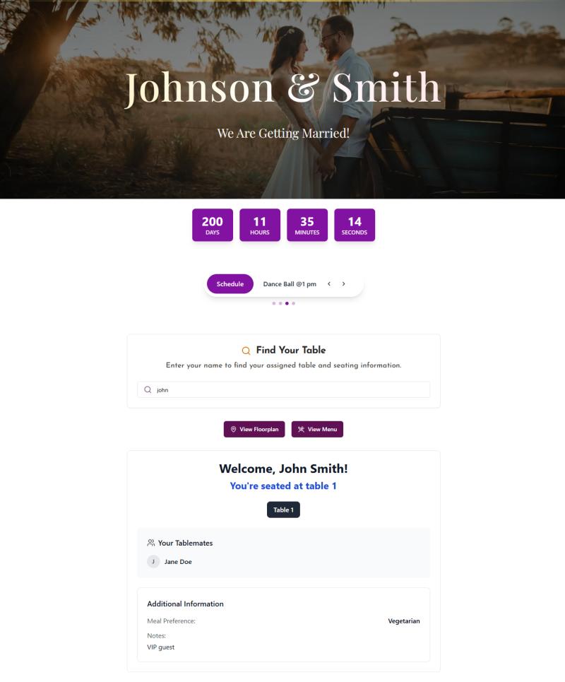 Online Digital Seating Chart, QR code Seating chart by DigiSeats