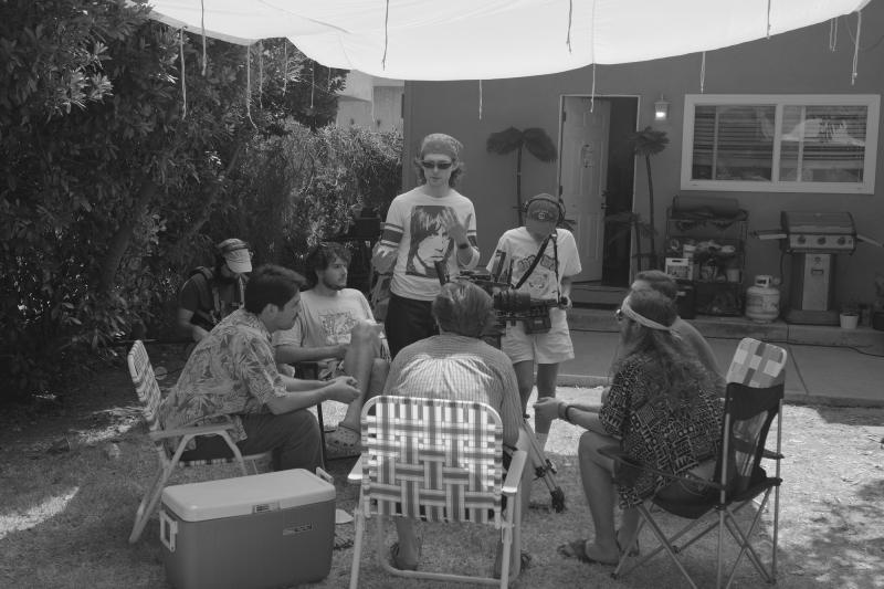 Writer/Director Ben Oliphint talks with his cast on the set of BoxFort's upcoming Feature, I Hate It Here