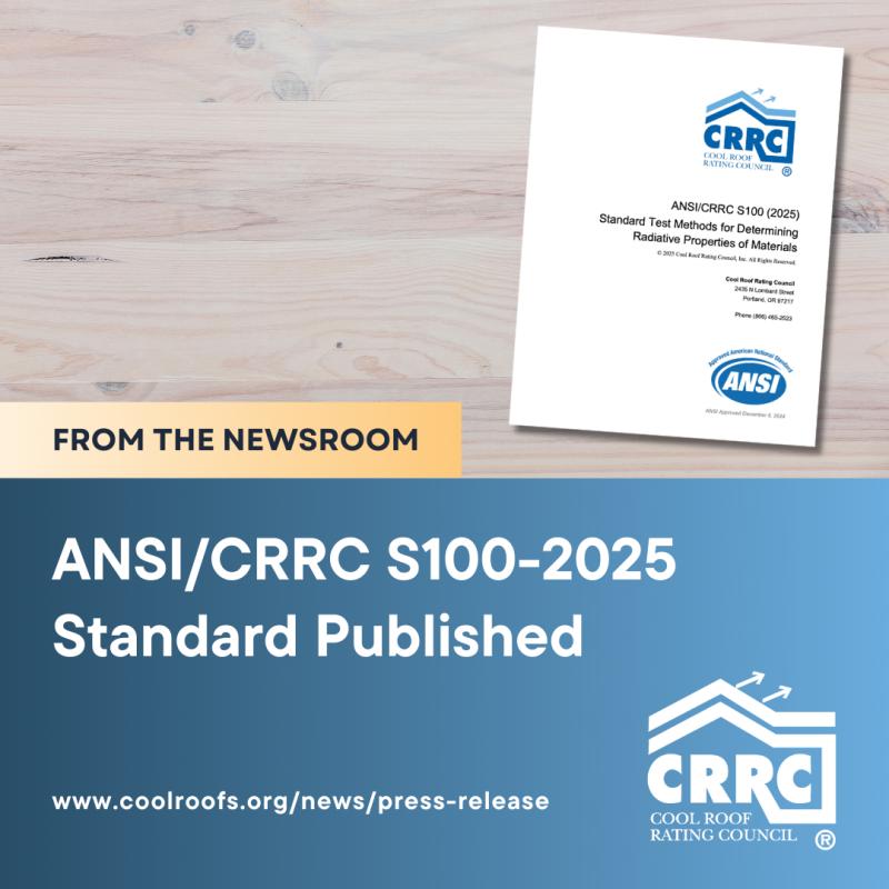 ANSI/CRRC S100-2025 Standard Published, Now Includes Exterior Wall Materials
