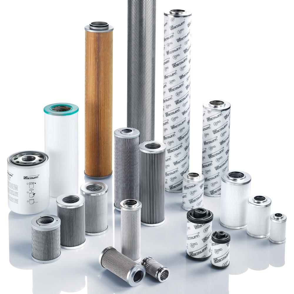 More than 10,000 different types of replacement filter elements for hydraulic and lubricating oil systems are available from Stauf