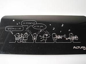 Altuglas International's innovative new Altuglas® Tattoo acrylic sheet, ready for laser engraving