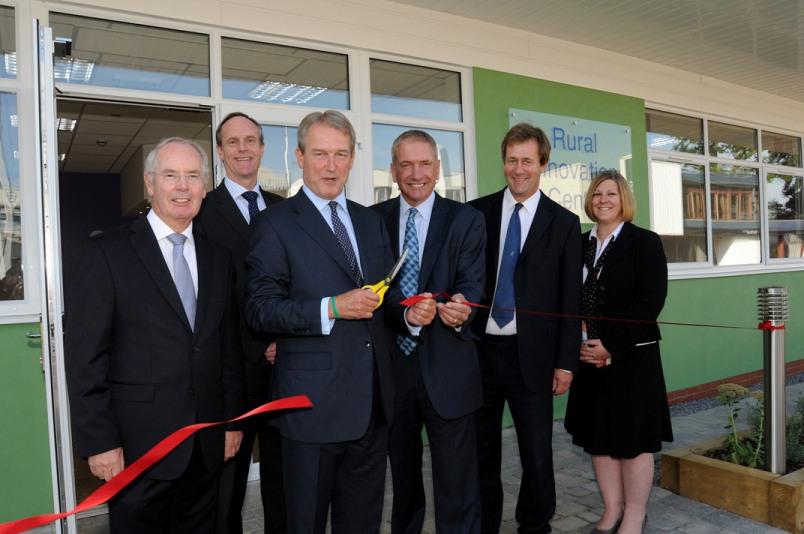 l-r: Sir Peter Rigby (chair of the LEP), Colin Hooper (Stoneleigh Park), Owen Paterson, Alan Cockburn (Warwickshire County Coun