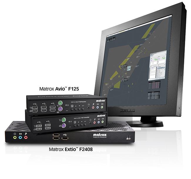 Matrox Avio and Extio KVM extenders are compatible with EIZO Raptor SQ2804 2Kx2K primary control monitor for air traffic control.