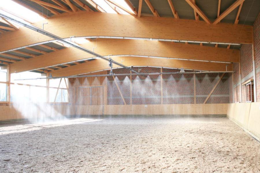 Bowe irrigation system for indoor riding arenas