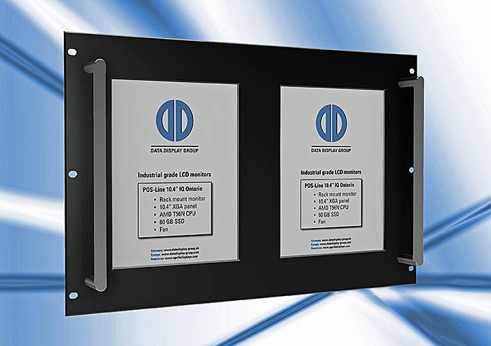 Distec's industrial LCD monitors optimized for use in 19 inch racks