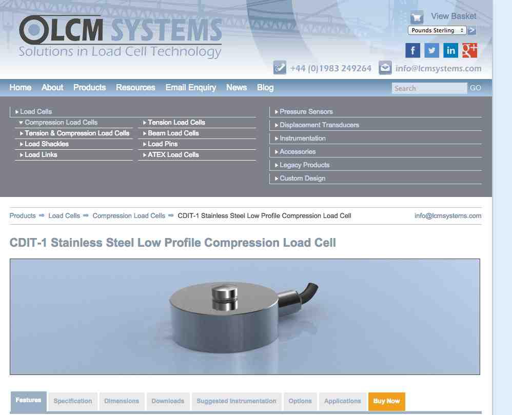 New E-Commerce Facility on LCM Systems' Load Cell Website