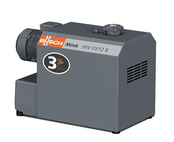 The Mink MV 0312 A claw vacuum pump is one of five models of the new generation of vacuum pumps for pneumatic suction conveying