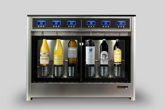 Dual temperature zones SEI with six bottles, three reds and three whites.