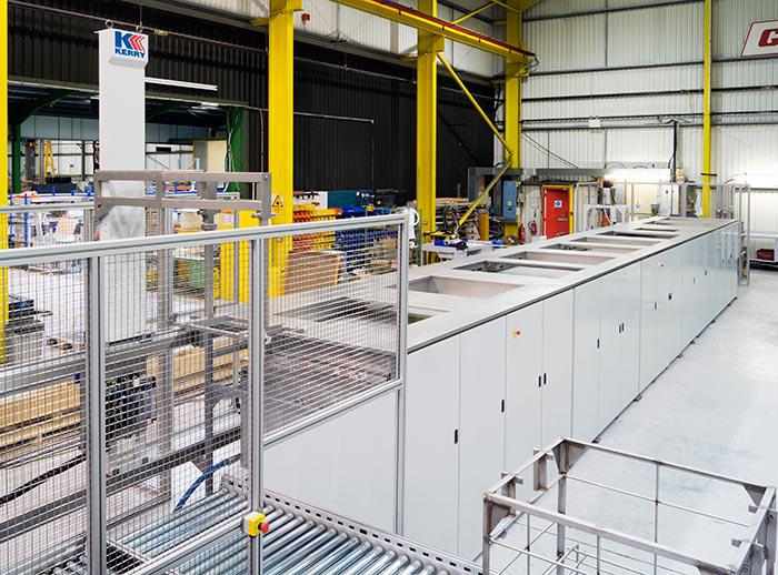 Multistage Kerry Microclean aqueous cleaning system capable of degreasing, defluxing and phosphating
