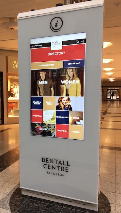 Advanced digital wayfinder in the prestigious Bentall Centre - updated with seasonal colour scheme.