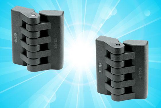High quality plastic hinges from Elesa for enclosures, access panels and machine guards