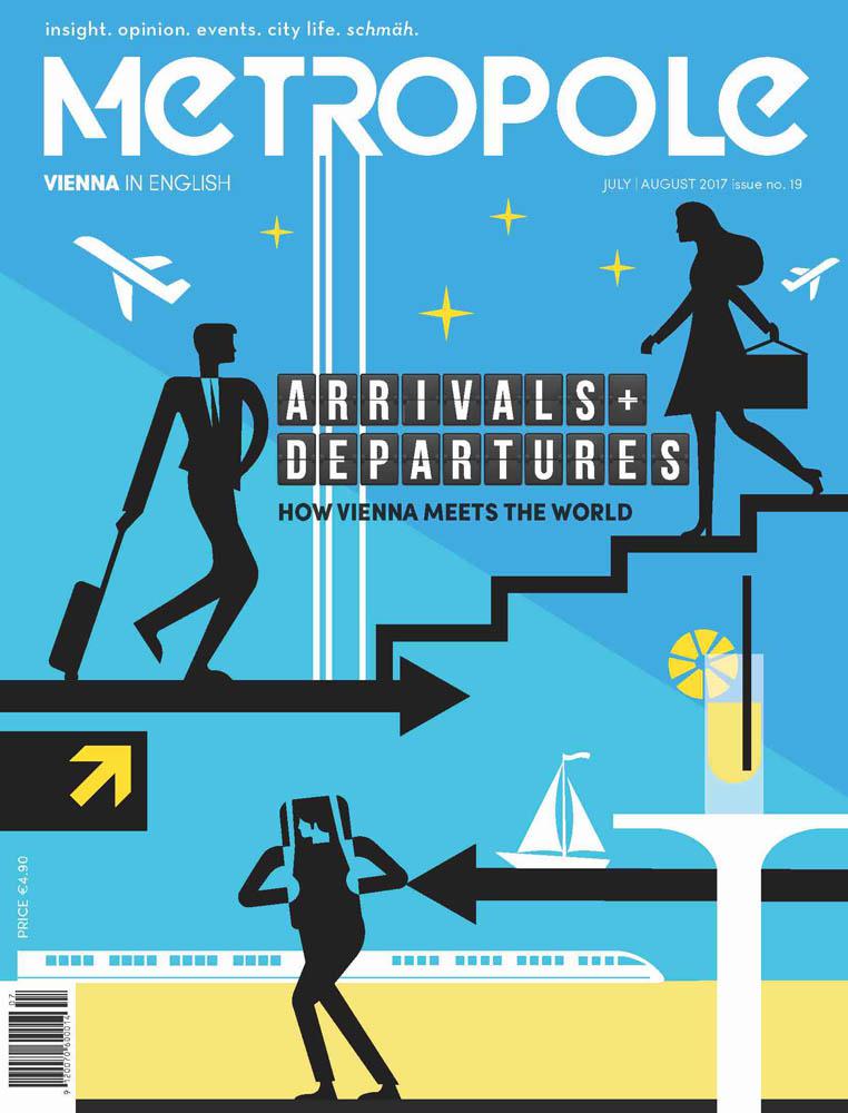 July/August Cover of METROPOLE, Illustration by Lilly Panholzer