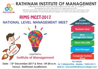 Rathinam College Conducts National Level Management Meet RIMS