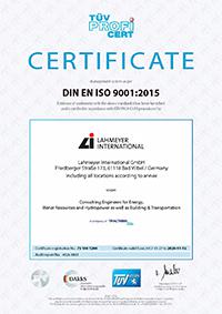 Certificate according to DIN EN ISO 9001:2015