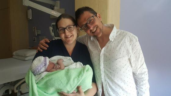 Gestational Surrogate Kara with baby Cloe and Josep