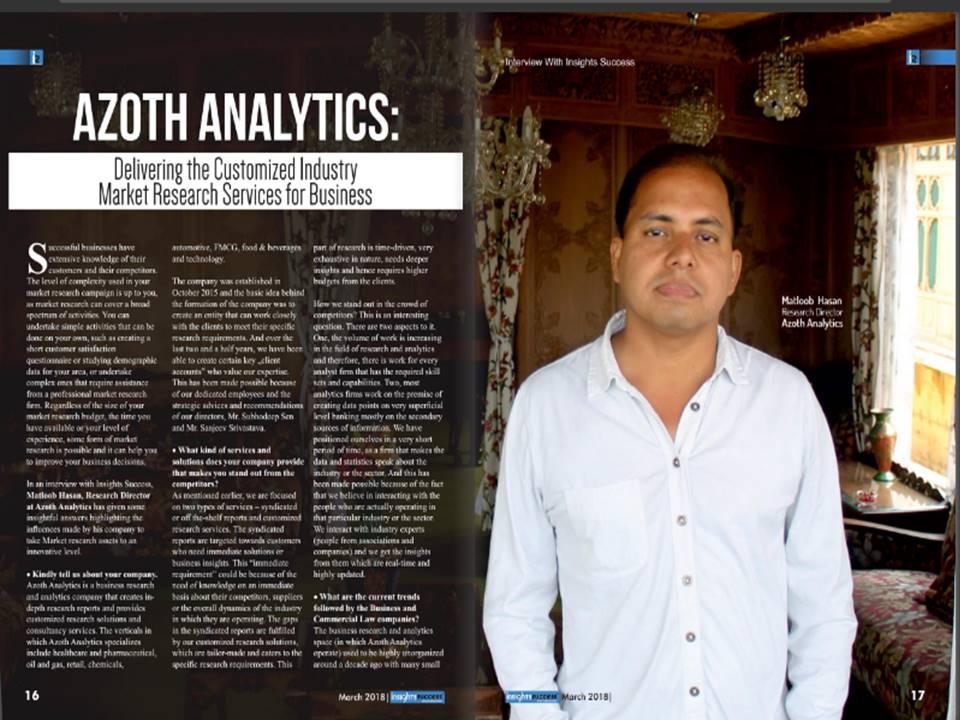 Interview @Insights Success with Matloob Hasan, Research Director, Azoth Analytics