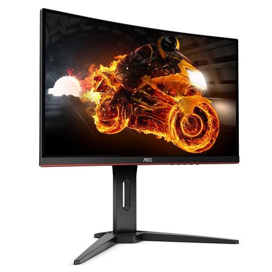 AOC?s all-inclusive gaming display, the C24G1: Curved (1500R), 144 Hz, 1 ms, Low Input Lag, FreeSync and ergonomic stand