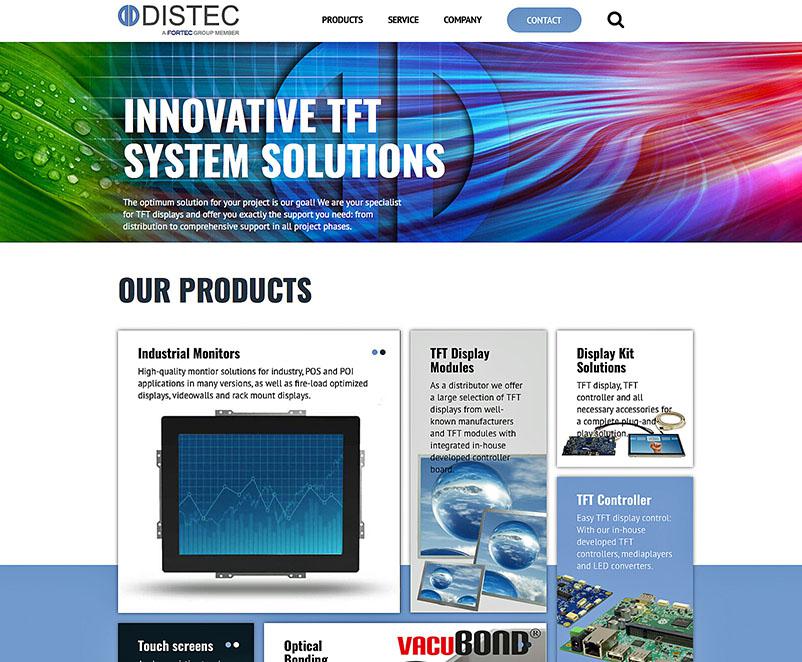 Distec website now on distec.de presents a wide product range