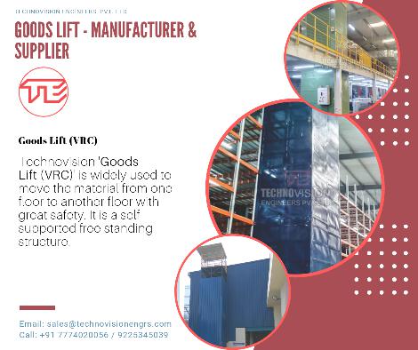 Goods Lift Manufacturers & Supplier from pune - Technovision