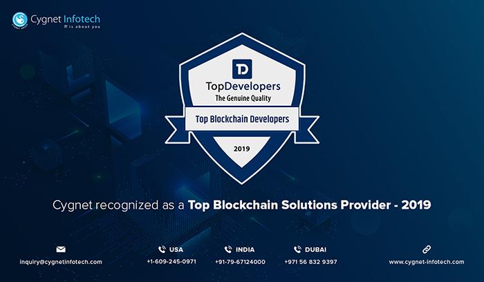 Cygnet Infotech Tops the List of Blockchain Solutions Provider - 2019