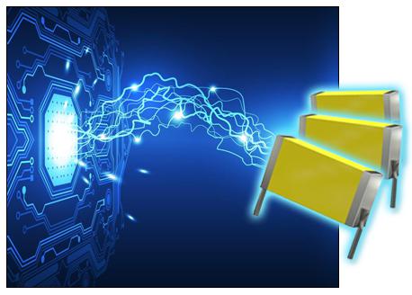 The new Cornell Dubilier Electronics (CDE) Non-Inductive, Self-Healing Type RA Multilayered Polymer Capacitors