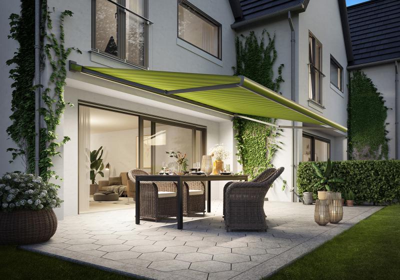 markilux designer awnings MX-3 and 970: the awning and cover match one another perfectly in terms of colour