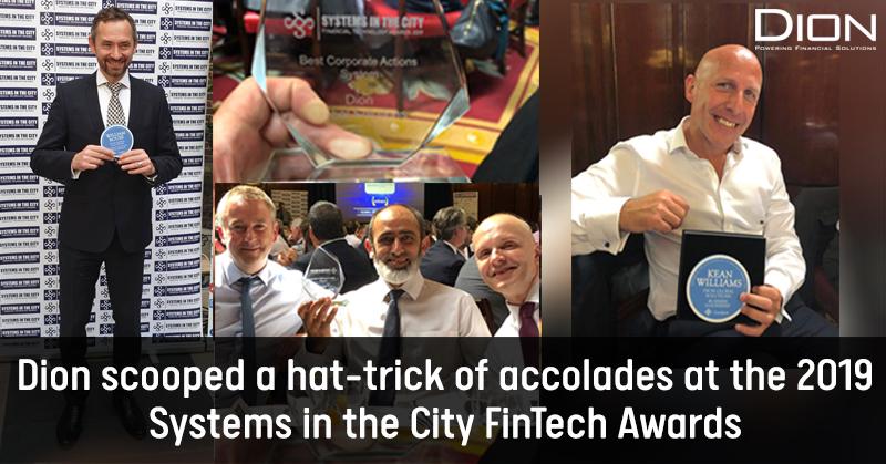 Dion awarded “Best Corporate Actions Solution” Systems in The City FinTech Awards
