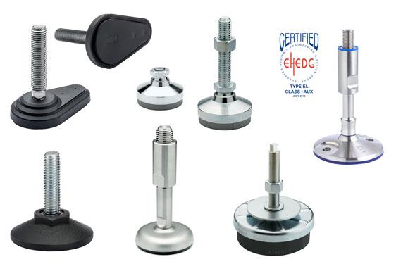 Elesa levelling feet for industrial applications and aggressive environments