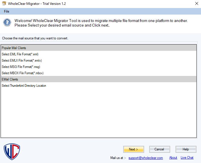 WholeClear Launching Email Migrator Tool For Windows