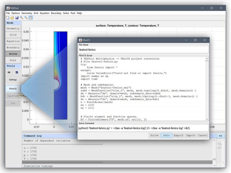 FEATool Multiphysics v1.12.1 Released with FEniCS GUI Integration