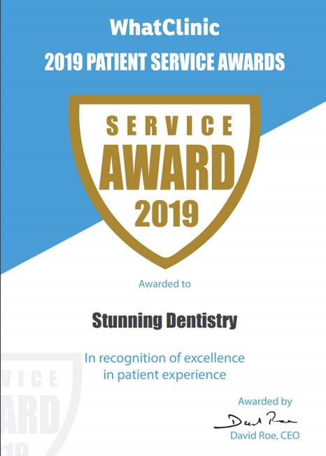 Stunning Dentistry, New Delhi Awarded for Excellence in Patient Service by WhatClinic.com
