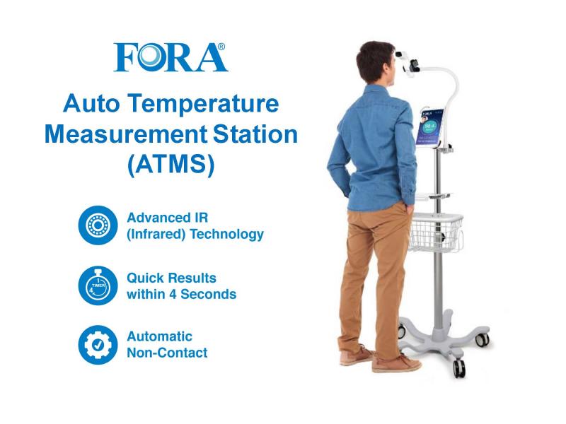 The FORA Auto Temperature Measurement Station serves the community during COVID-19 by helping prevent cross infection.