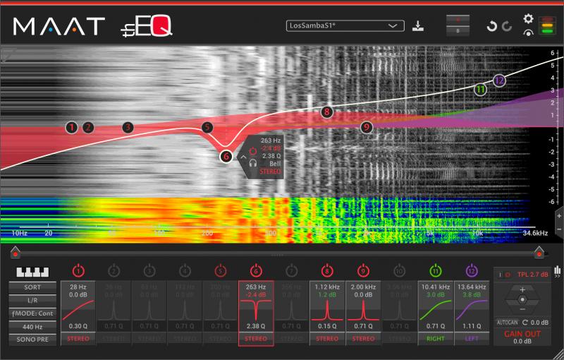 thEQred linear phase parametric EQ by MAAT