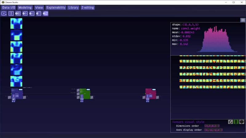 The visual, intuitive interface of the Zetane AI engine & environment makes machine learning technology more accessible.