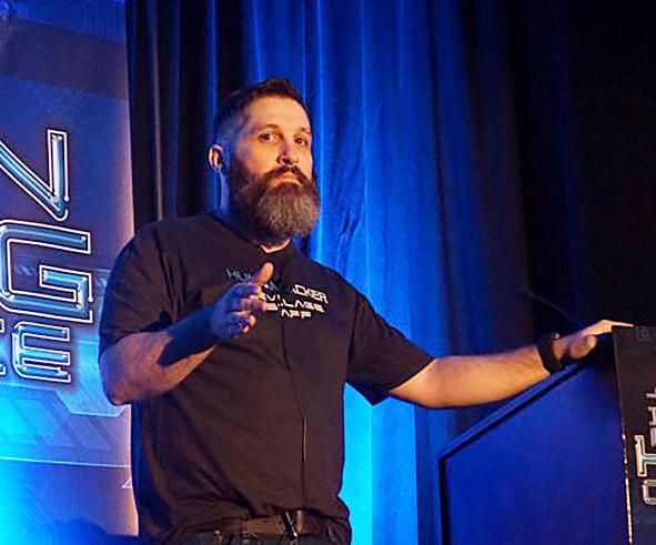 NextLink Labs Chief Information Security Officer Jeremy Dodson speaking at the Human Hacking Conference in 2020