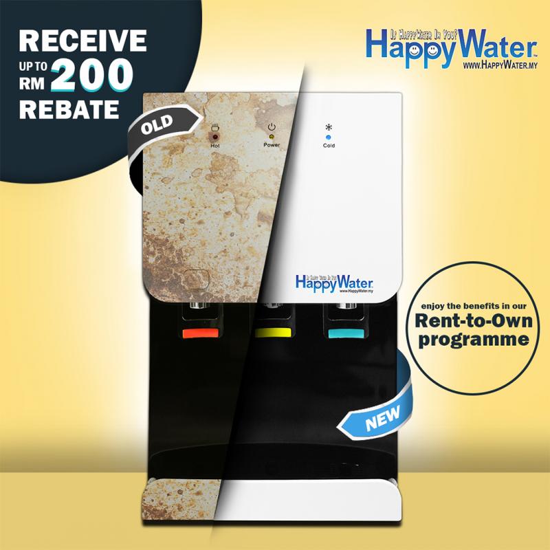 Trade-in your old worn-out water dispenser for a brand-new new HappyWater Advanced Filter System for an RM200 reward