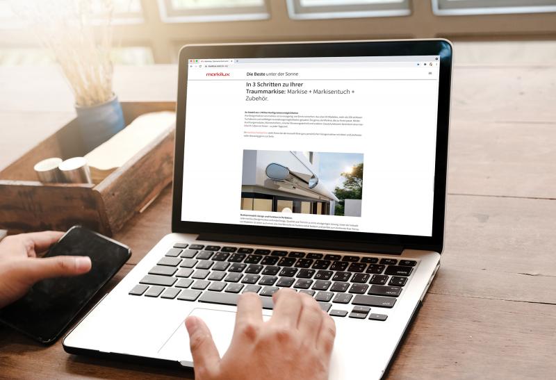Awning manufacturer markilux has made its internet presence even more attractive for the end consumer.