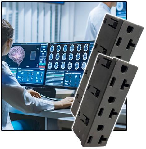 New Yorker Electronics supplies Power Dynamics (PDI) NEMA 5-20 Ganged Female Socket Panel Mount Snap-In Power Entry Connectors