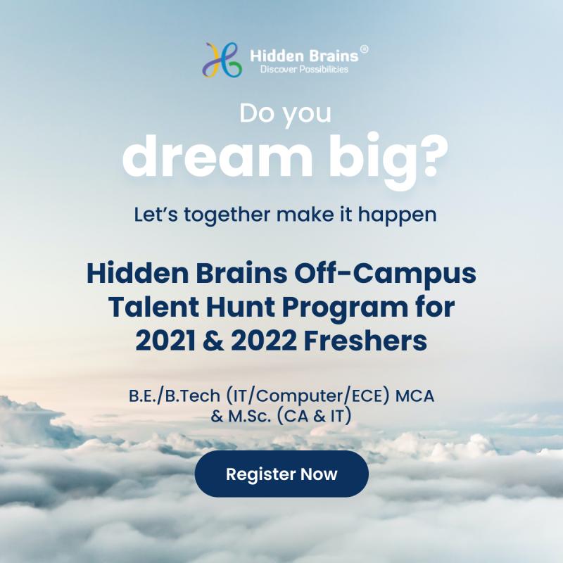 Jobs in Ahmedabad: Hidden Brains Offers Software Developer Jobs