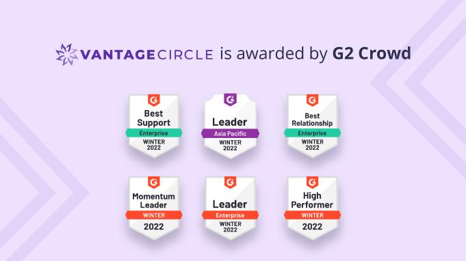 Vantage Circle is Rewarded Leadership Badges for Multiple Categories in the G2 Crowd Winter Report