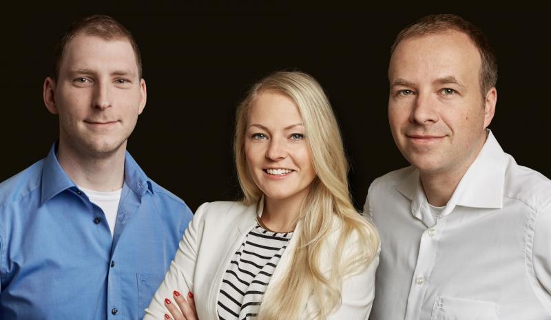 f.l.t.r.: New management trio at DOCUFY: COO Philipp Schulze, CEO Nadine Prill, CTO Dominik Haag