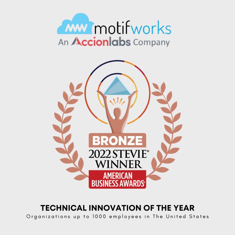 Motifworks bags Bronze Stevie® Award for Technical Innovation of the Year in the 20th annual American Business Awards®.