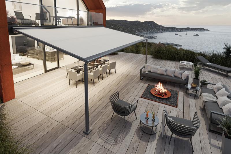The "pergola product family" from awning specialist markilux thrives on diversity, a wide variety of size formats and designs..